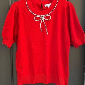 Liz Claiborne Vibrant Red Knit Top